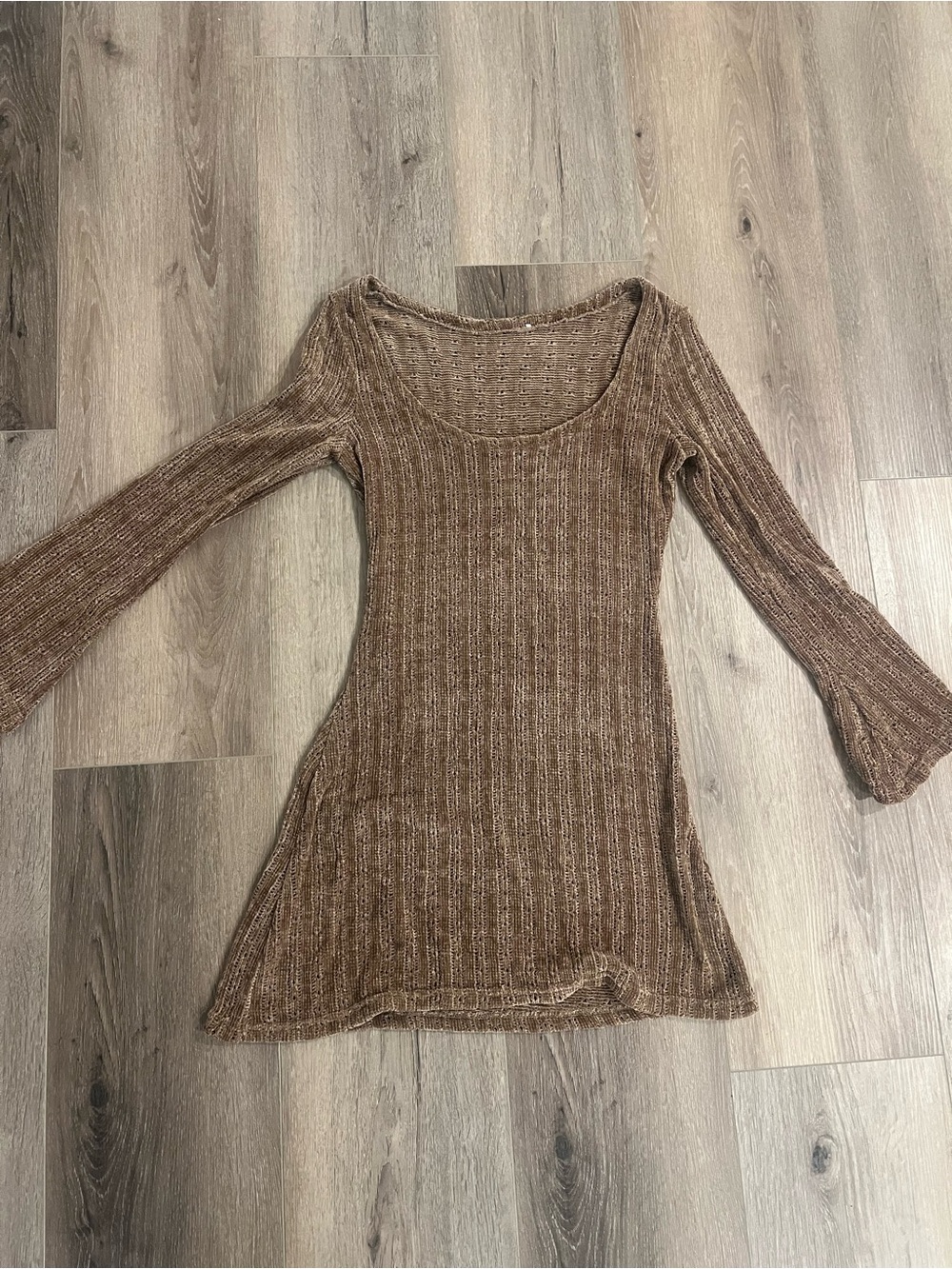 Princess Polly Brown Beach Cover up Scoop Neck Knit